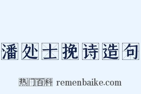 潘处士挽诗造句是什么意思的图片